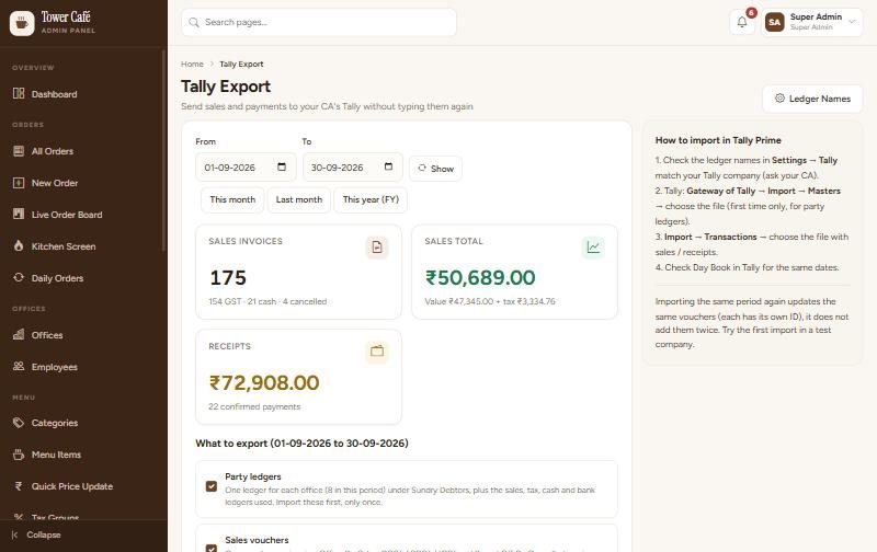 Tally Export